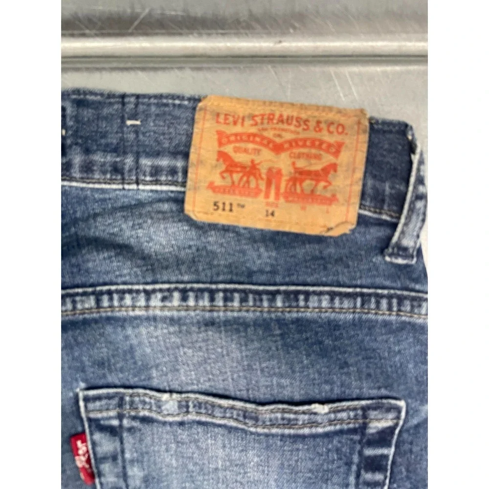 Levis 511 Slim Fit Jeans Women Size‎ 14 26x29 Blue Medium Wash Denim Straight